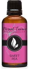 Bottle of Eternal Essence Oils Sweet Pea 30ml fragrance oil with dropper