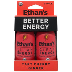 Front view of Ethan's Organic Tart Cherry Energy Shot bottle