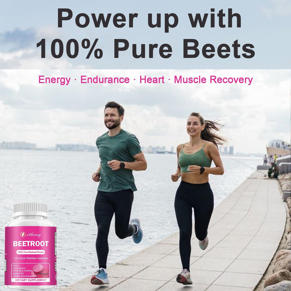 Beetroot capsules by Etheray – 120 count container