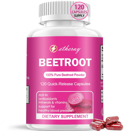 Etheray Beetroot Capsules bottle with 120-count label