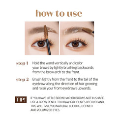 ETUDE Color My Brows glossy finish adds subtle shine