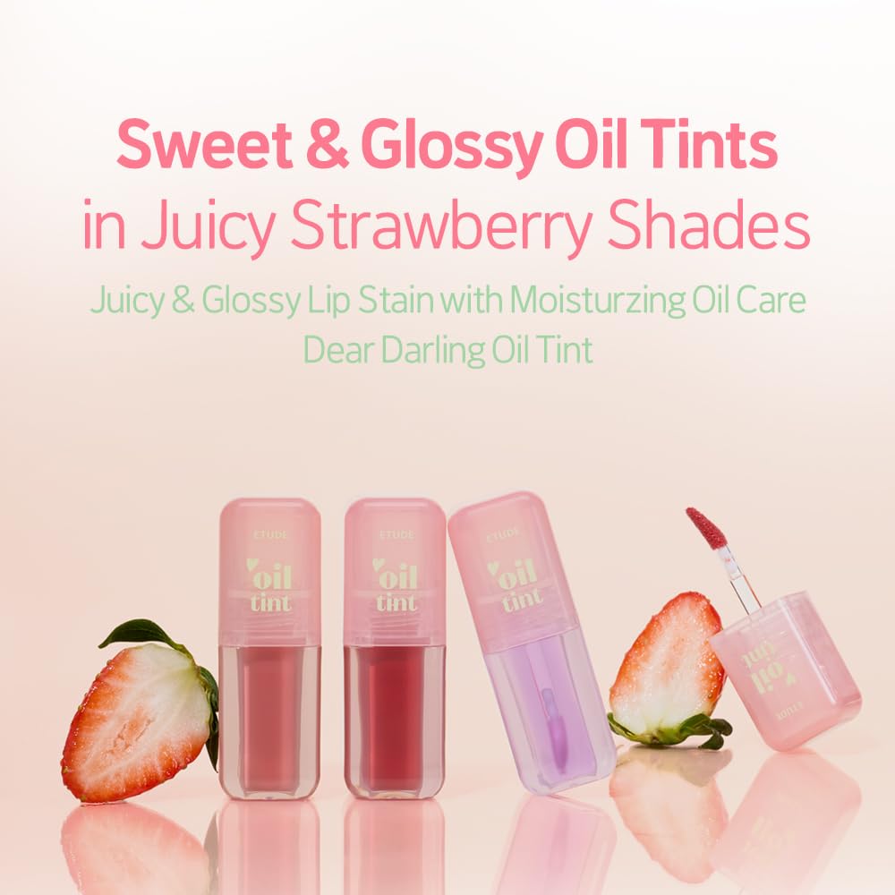 ETUDE Dear Darling Oil Tint 7 Honey Vanilla lips moisture boost in action