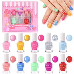 ETYJO Kids Nail Polish Set with a colorful palette for safe, playful manicures.