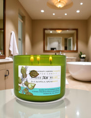 Close-up of three cotton wicks burning in the 15.8 oz candle