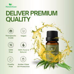 Amber glass bottle of eucalyptus oil
