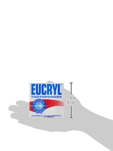 Ingredients and label on Eucryl Toothpowder Original 50g packaging