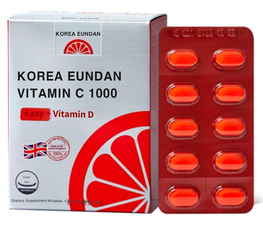 Packaging showing 120 tablets for Korea Eundan Vitamin C 1000 Easy+Vitamin D