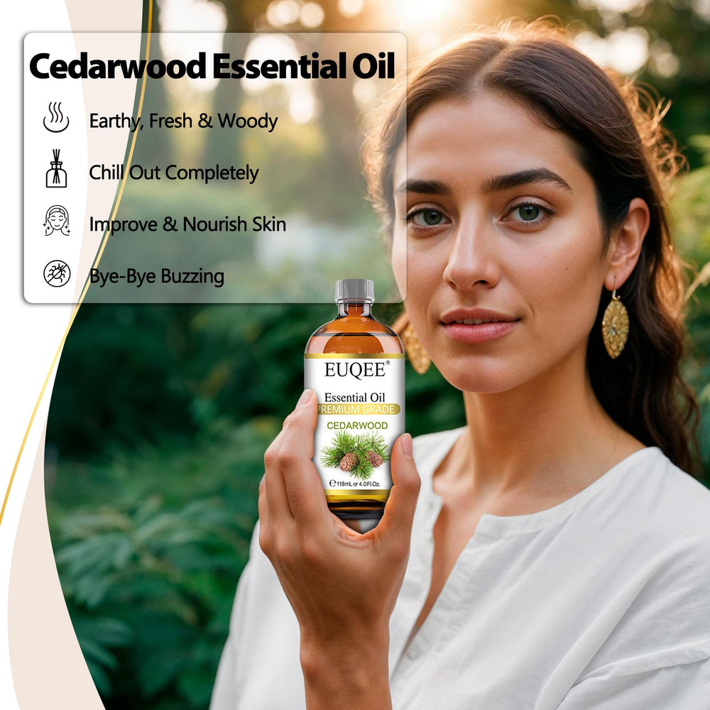 Cedarwood essential oil in a diffuser setup