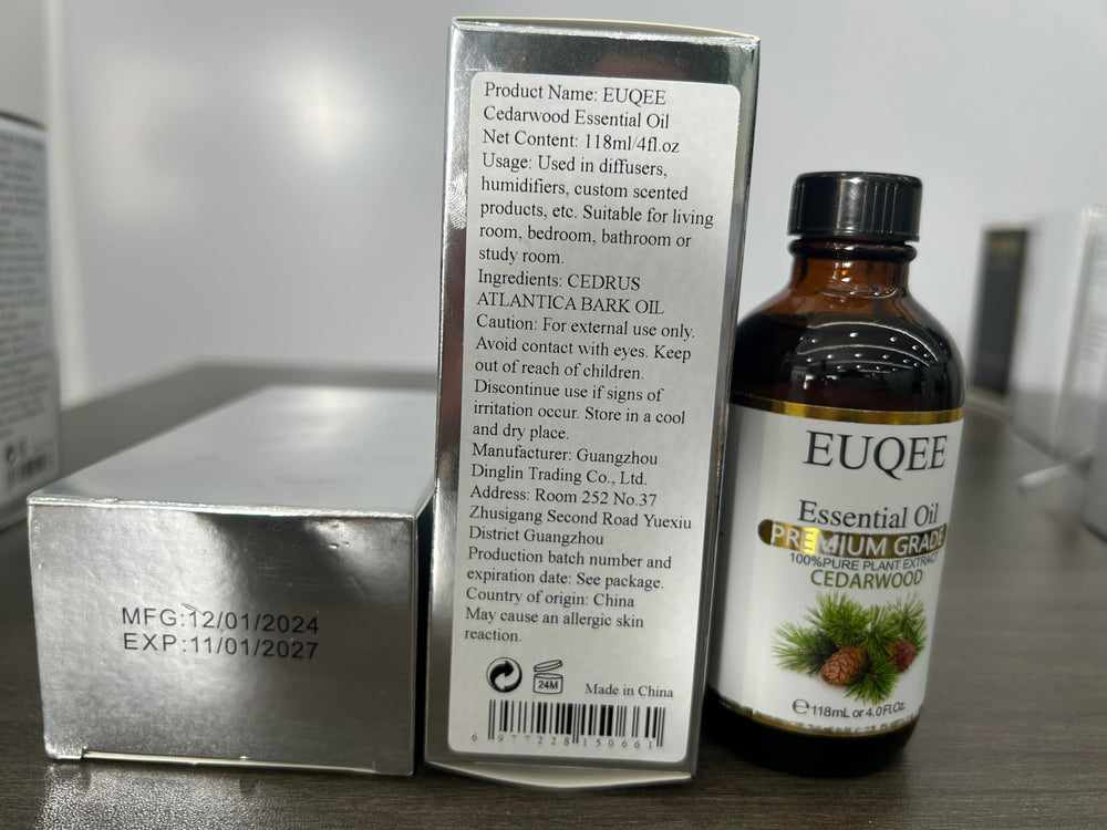 Illustration of using Cedarwood oil drops for diffusion