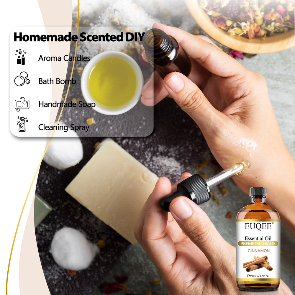 EUQEE Cinnamon Essential Oil packaging details and labeling