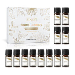 EUQEE 12pc Fragrance Oils Gift Set in amber bottles