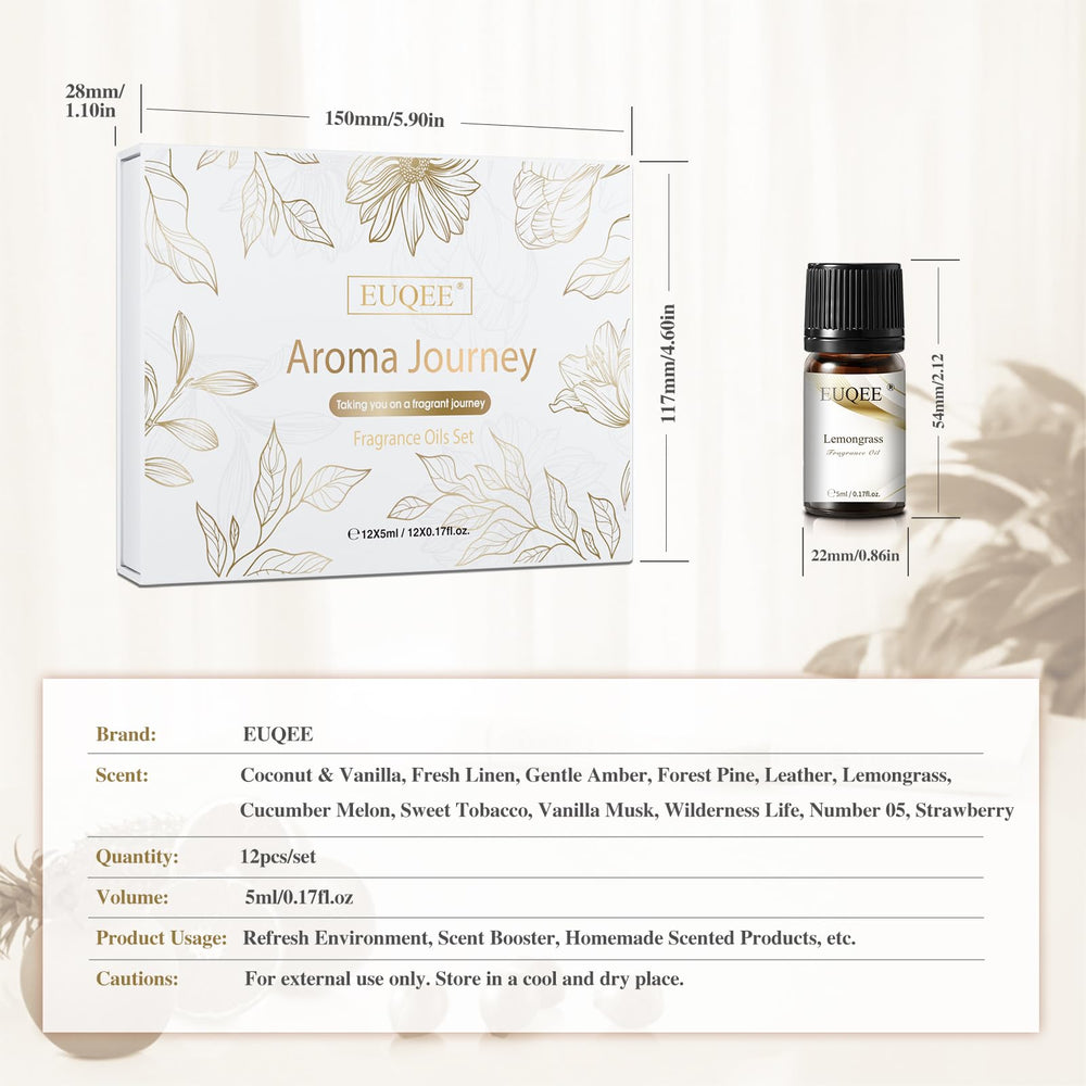 Gift box packaging for EUQEE fragrance oils