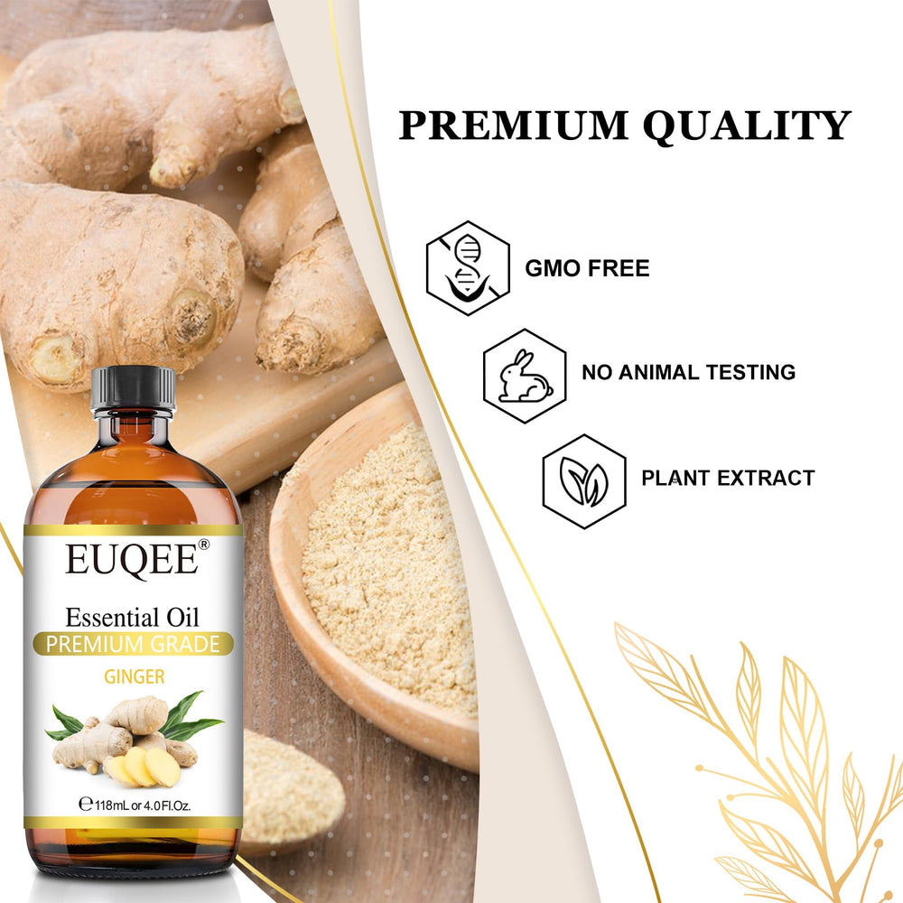 Ginger essential oil used in a diffuser with EUQEE bottle