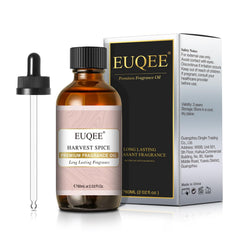 Amber glass bottle packaging of EUQEE Harvest Spice Fragrance Oil
