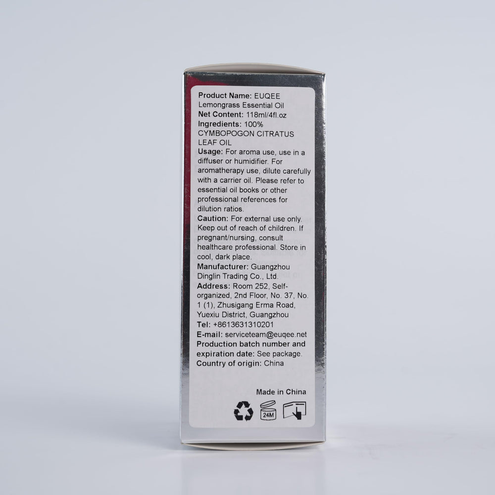 Gift-ready packaging for EUQEE Lemongrass Essential Oil