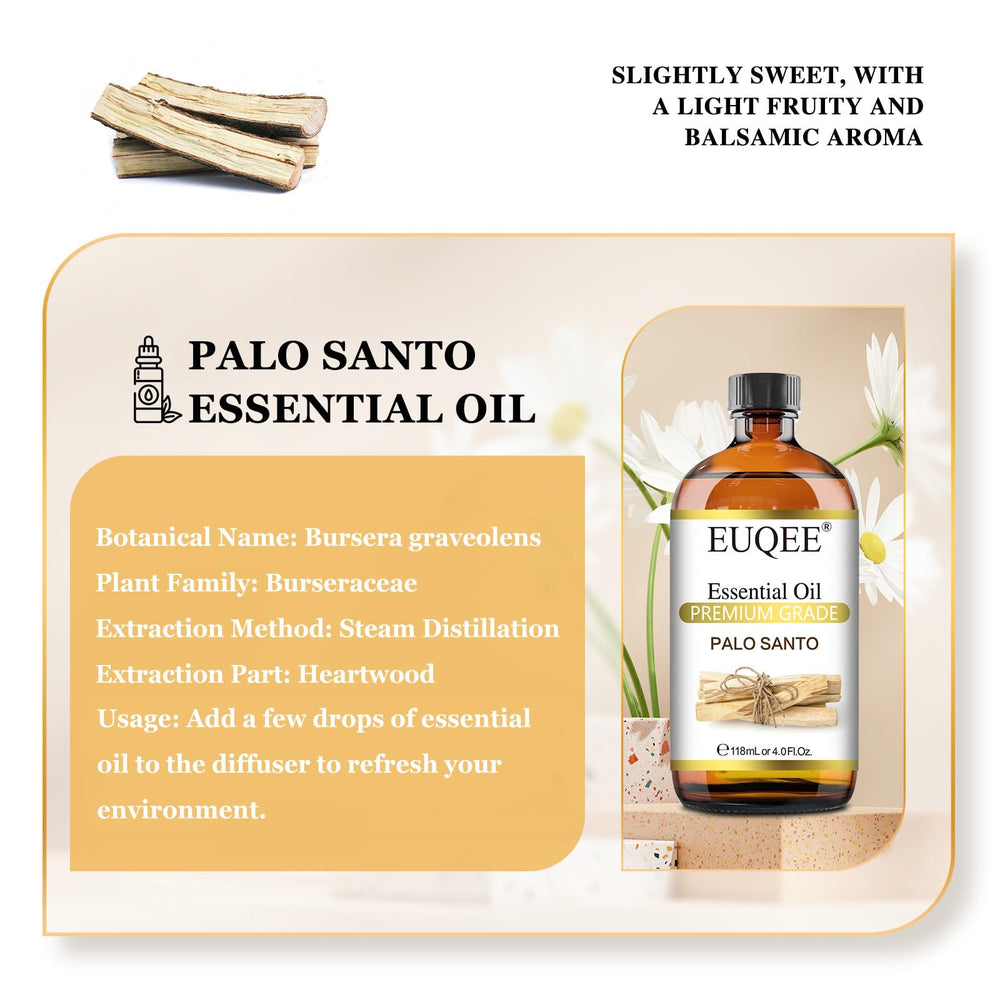 Amber glass bottle with dropper for Palo Santo essential oil