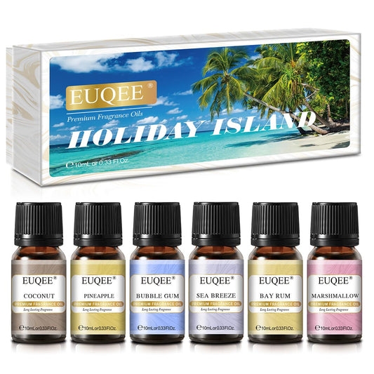 EUQEE Summer Fragrance Oil Gift Set with 6 x 10ml bottles