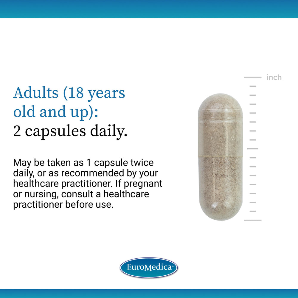 EuroMedica Adrenaplex label detail highlights vitamin C and pantothenic acid content.