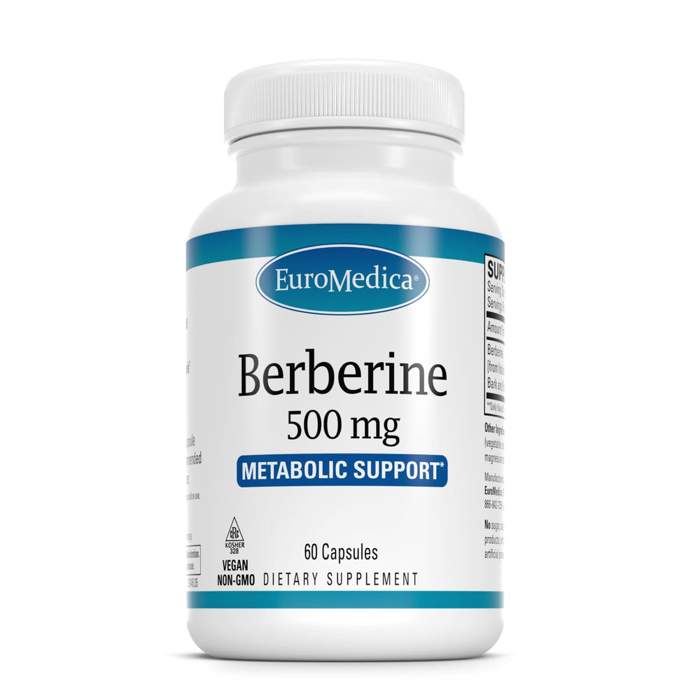 EuroMedica Berberine 500 mg bottle label