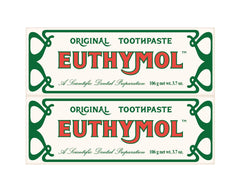 Two toothpaste tubes with bright packaging ready to ship