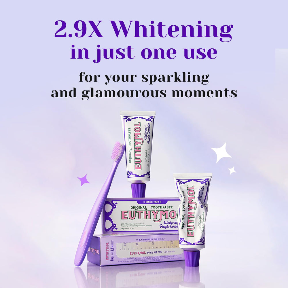 Bright smile after using Euthymol Purple Whitening Toothpaste