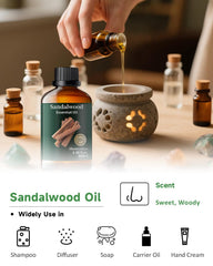 Evening skincare using diluted sandalwood essential oil