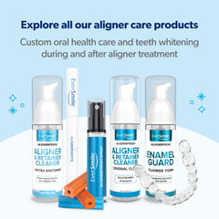 All clear aligners and retainers compatible with AlignerWhite