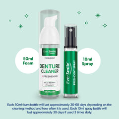 Dentures being brightened with FreshDent cleaner