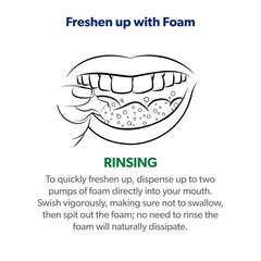Travel-size FreshDent foam and spray illustration