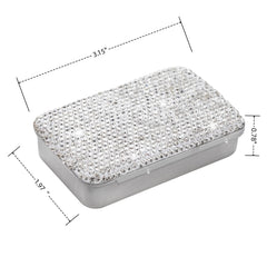 Small travel tin box versatile for jewelry and grooming on the go