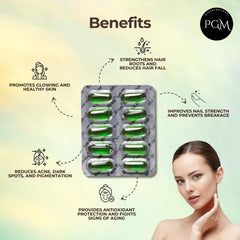 Soft gel Evion capsules on skin close-up
