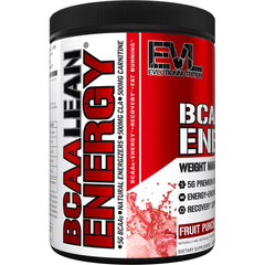 Lifestyle shot of EVL BCAA Lean Energy Powder being used before workout