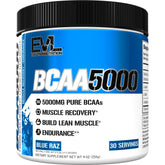 EVL BCAAs amino acids powder Blue Raz 5g serving with scoop