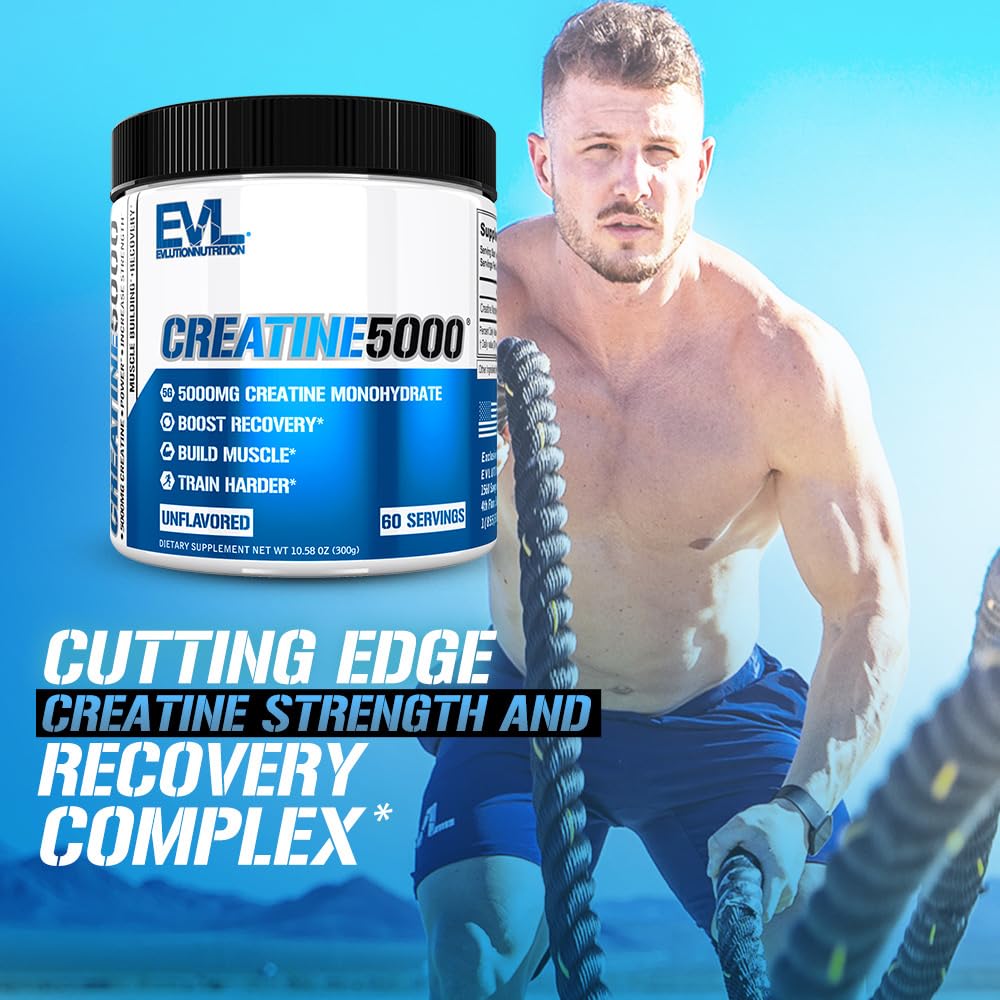 EVL Creatine5000 bottle and packaging