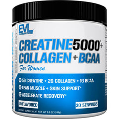 EVL Creatine 5000 + Collagen + BCAA for Women tub front view
