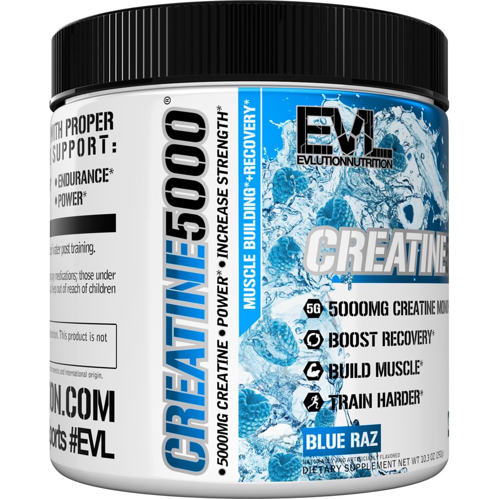EVL Creatine5000 packaging with nutrition facts