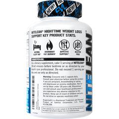 NiteLean Night Time Fat Burner packaging and sleep-support ingredients