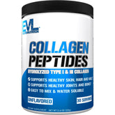 Bottle of Evlution Nutrition Collagen Peptides Powder with 30 servings