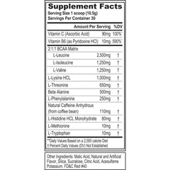 EAA Energy powder being scooped into a glass of water