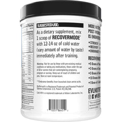 Scoop of Recover Mode powder being added to a glass of water