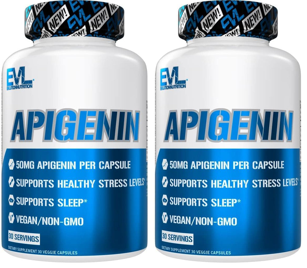 Front view of Evlution Pure Apigenin Chamomile 50mg bottle