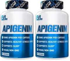 Front view of Evlution Pure Apigenin Chamomile 50mg bottle