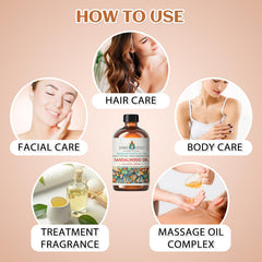 Sandalwood essential oil for skincare and aromatherapy