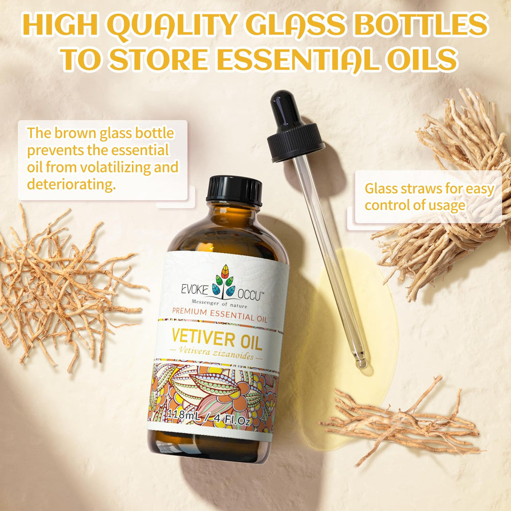 Vetiver plant and natural woody notes visual