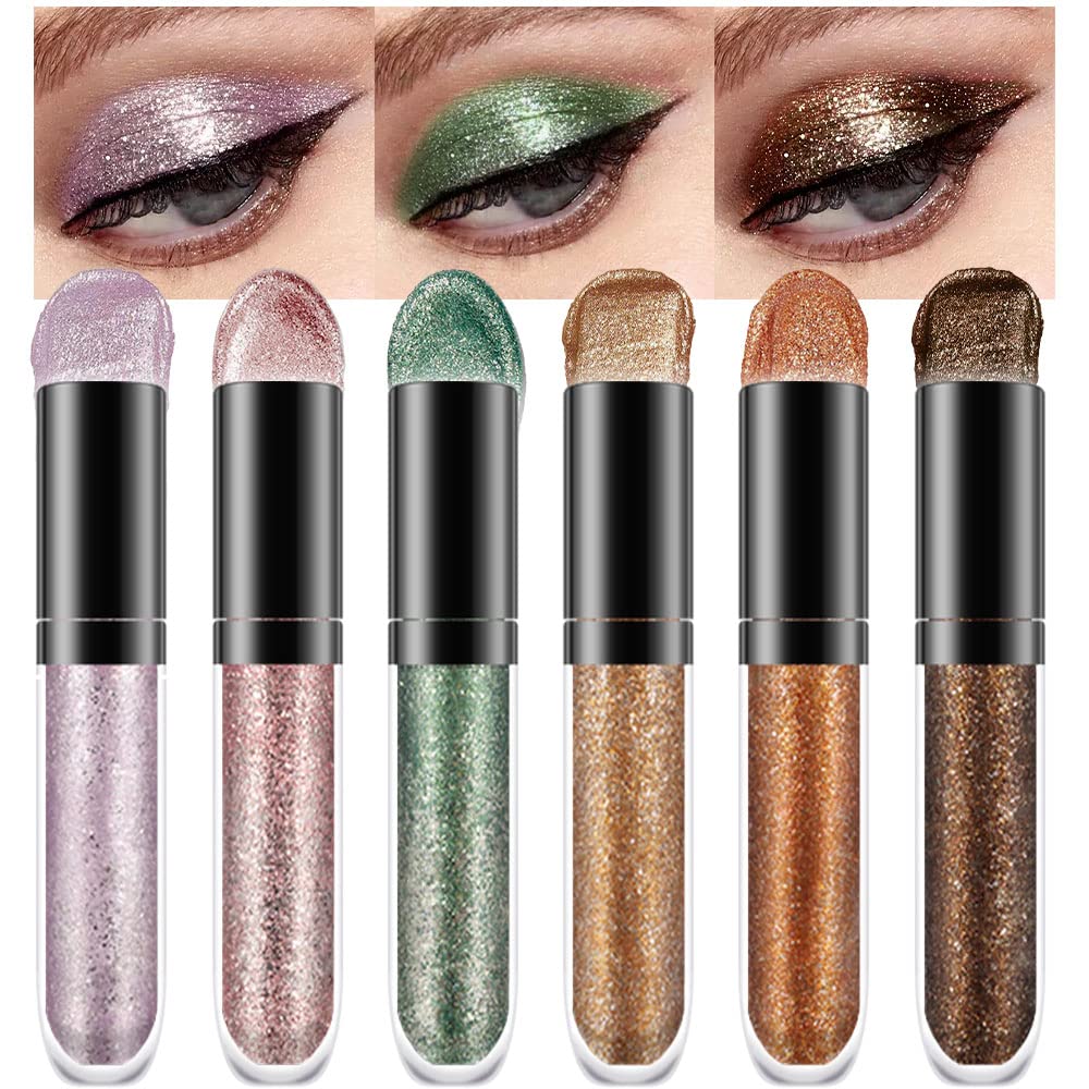 evpct 6-color liquid glitter eyeshadow palette for radiant looks