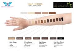 Existing Beauty shade swatches show versatility for light to dark brow color
