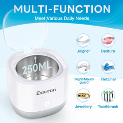 Compact portable design with control buttons on the Exluvon device