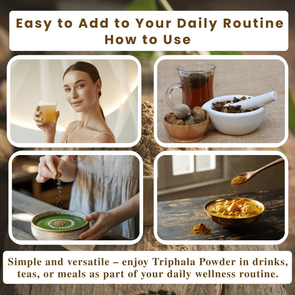 Serving suggestion: Triphala powder in water