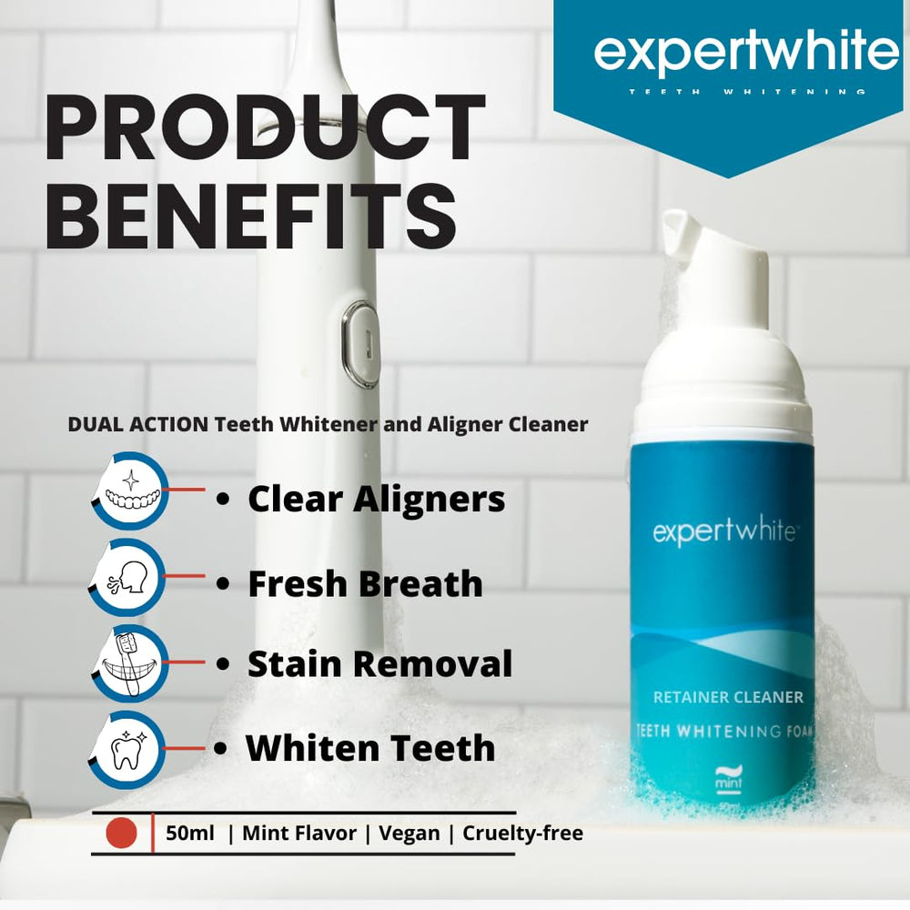 Whitening foam applied to Invisalign-style aligners