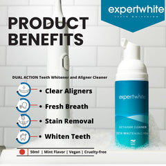 Whitening foam applied to Invisalign-style aligners